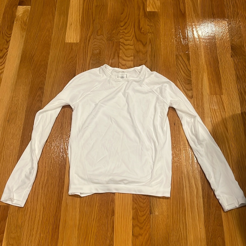 athleta girl white power up long sleeve